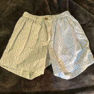 Chubbies Shorts White Anchor Print Elastic Waist Small 5.5”